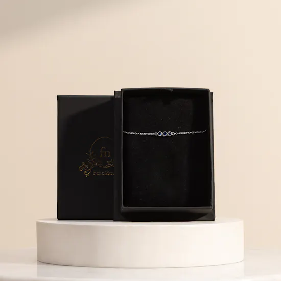 Felizmoda Three Blue Stones Silver Bracelet
