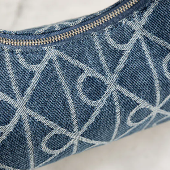 Calvin Klein Denim Allover Emblem Logo Shoulder Bag