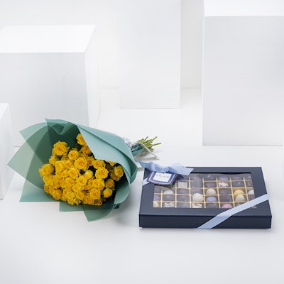 Lilac Bonbon Chocolate Box | Yellow Baby Rose