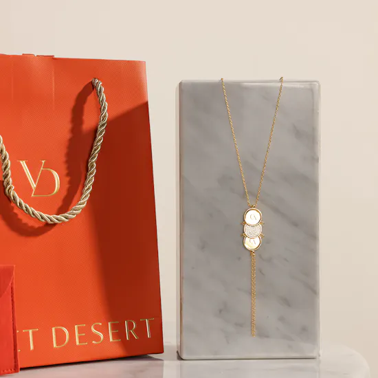 Velvet Desert Sabika Tri-Coin Hand Gold Plated Chain