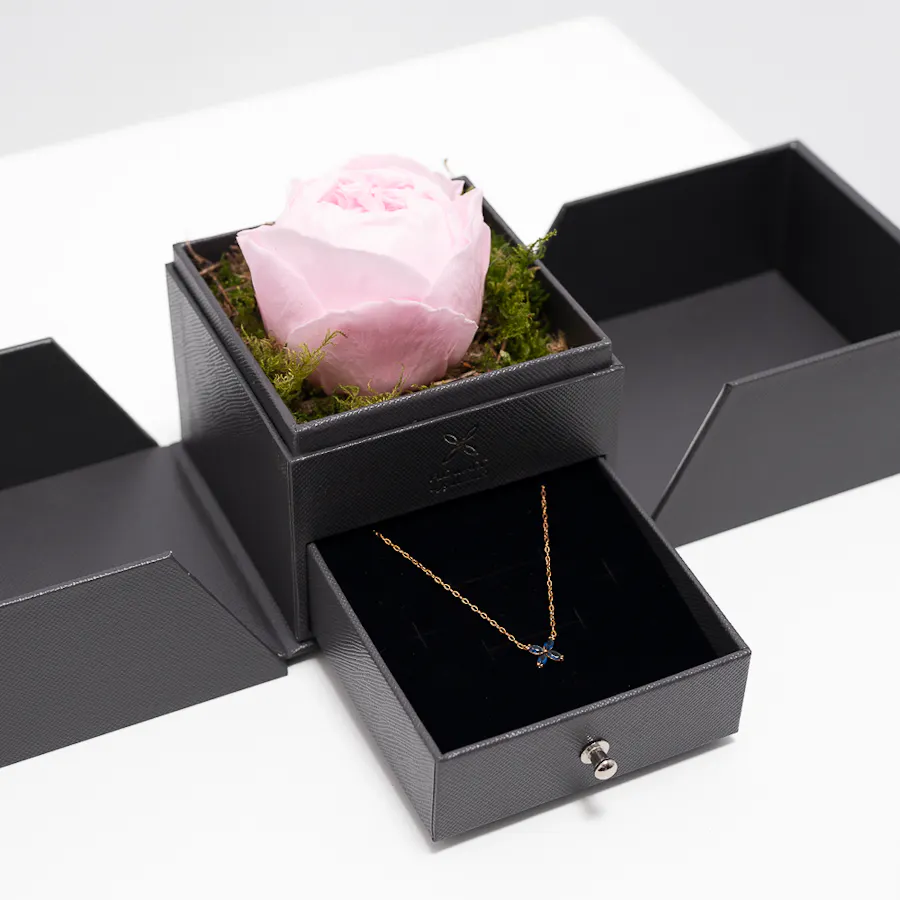 Nava Jewelry Gold Flower Necklace | Preserved Peony 3