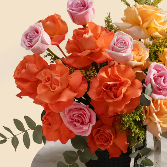 Golden Blush Harmony Flower Vase