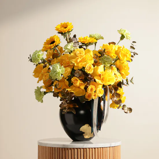 Yellow Delight Flower Vase
