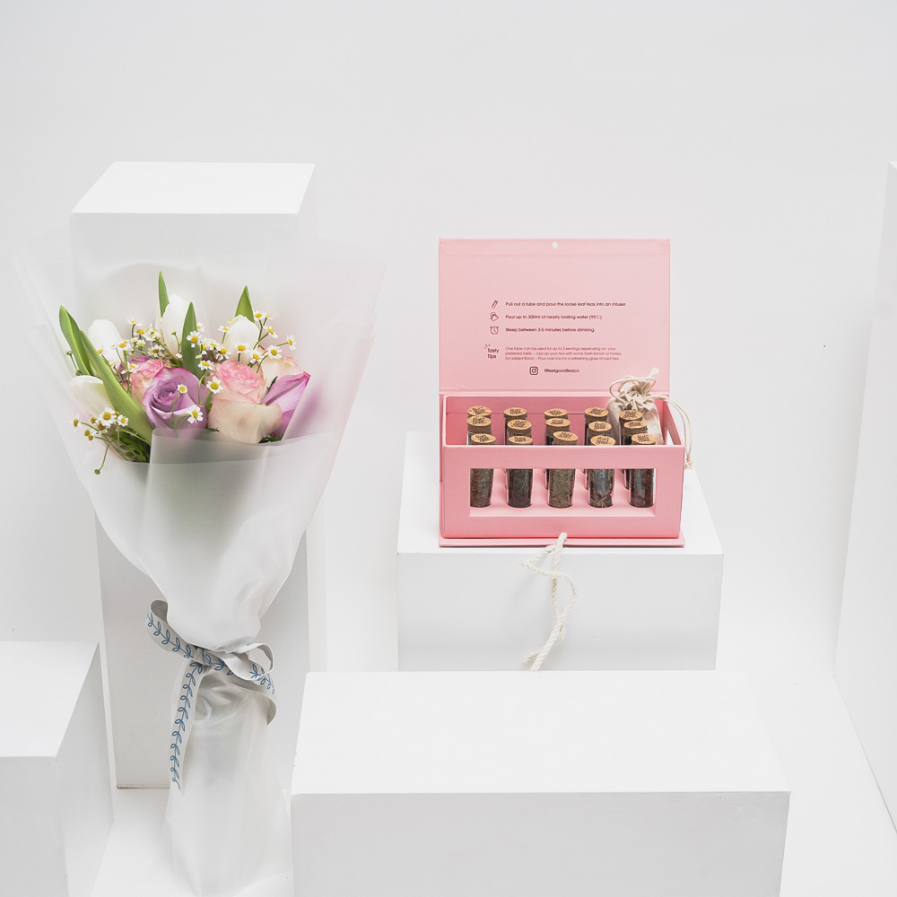 صندوق الاكتشاف الوردي من فيل جود تي | باقة التألق 