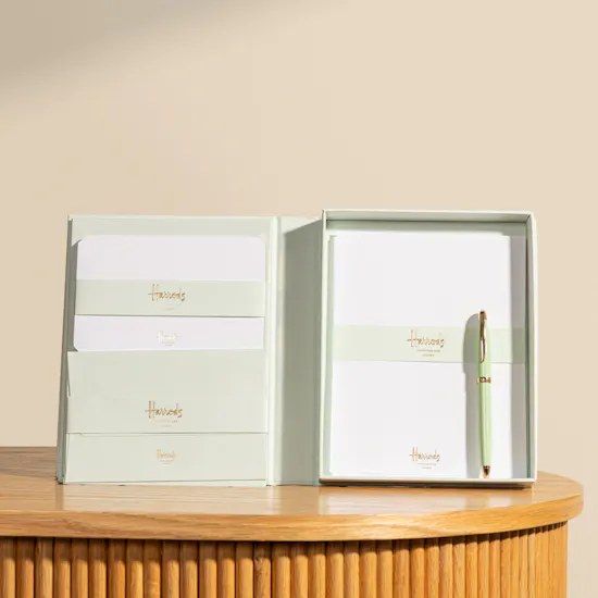Harrods Sage Green Writing Set