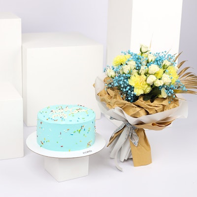 Tiffany- Blue Vanilla Sprinkle Cake