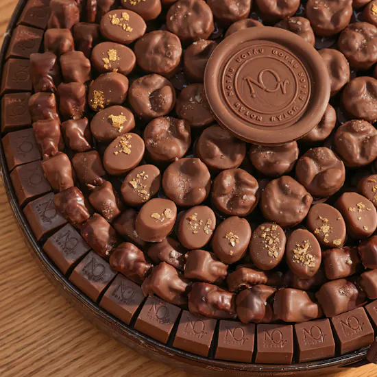 Nor Noyau Large Bologna Brown Chocolate Tray | Special Flower Bouquet