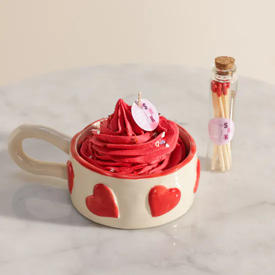 Done By SHK Red Velvet Candle in Heart Cup