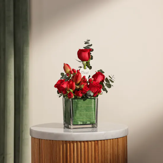 Red Flowers Vase