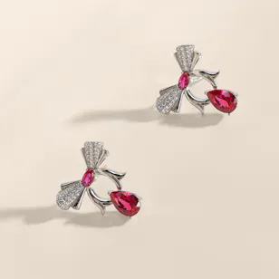Floward Red Reverie Silver Women’s Earrings
