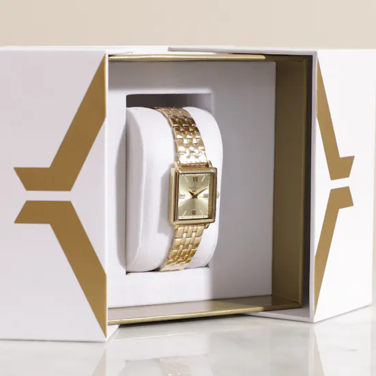 Avalieri Roma Gold-tone Rectangular Watch for Women