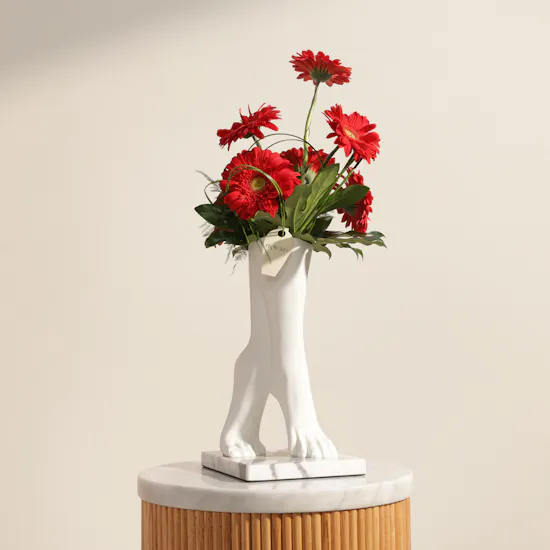 Natural Red Gerbera Vase