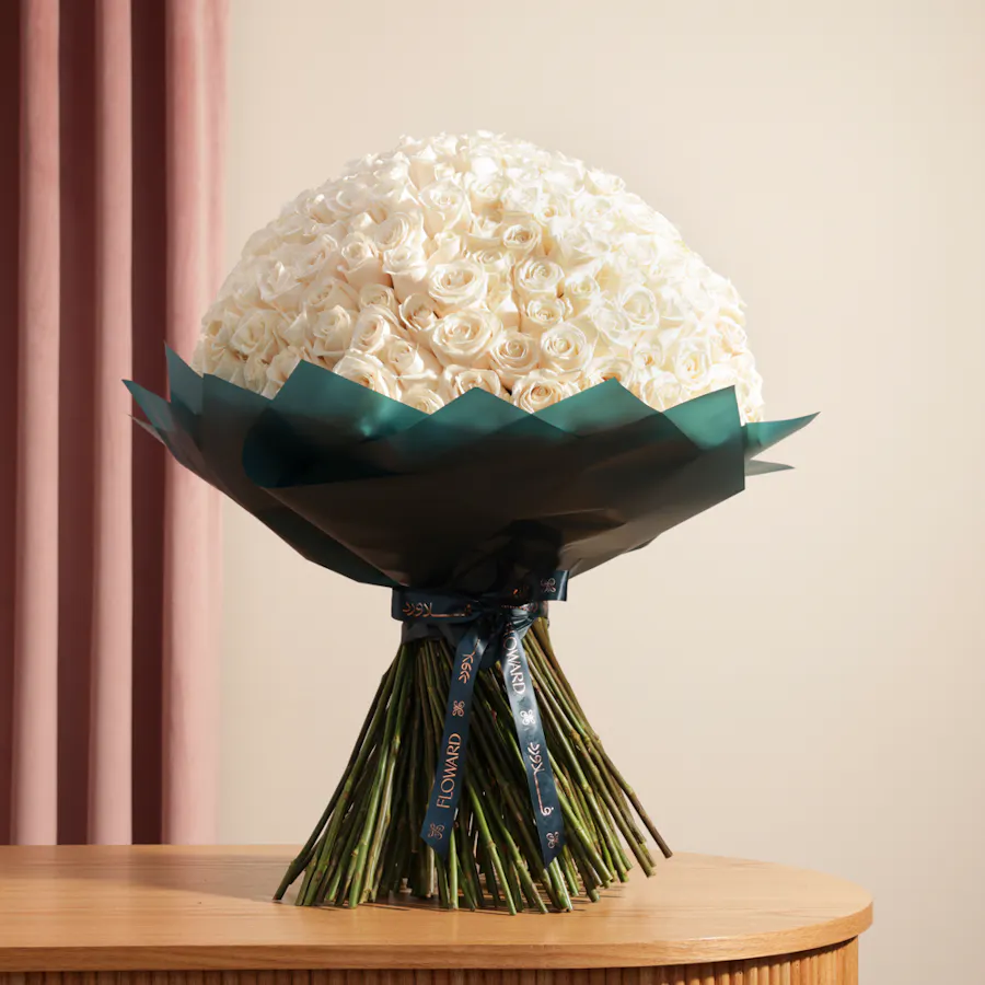 White Roses Bouquet | 250 Flowers 6