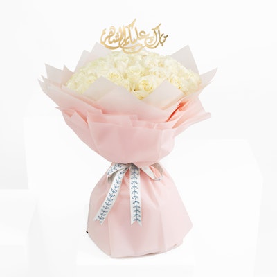 Pure Rose | 35 White Roses Hand Bouquet