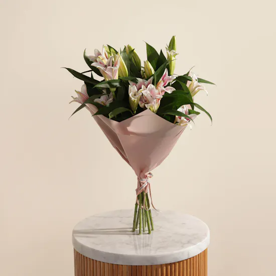 Blush Radiance Lily Bouquet
