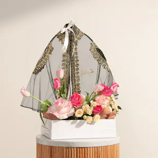 BelovedOne Baby Girl Personalized Thoub | Pink Flowers