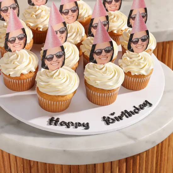 NQ's Bakery Personalized with Photo Cupcakes | Dreamy Flowers
