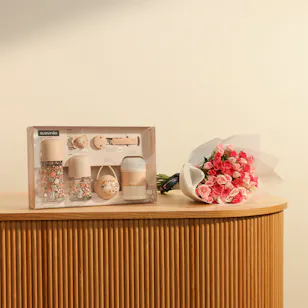 Suavinex Welcome Wonderland Baby Set | Pink Charm Flowers Bouquet 