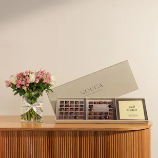 Nouga Congrats Bonbons Chocolates Classic Trio Box | Celebration Moment Flower Vase Nouga Congrats Bonbons Chocolates Classic Trio Box | Celebration Moment Flower Vase