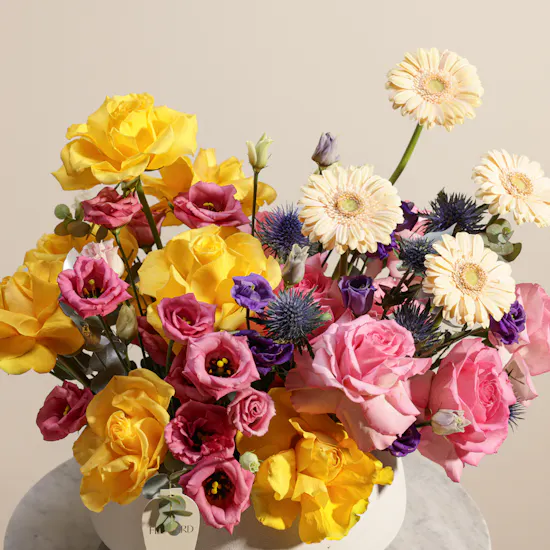 Radiant Joy Mixed Flowers Vase