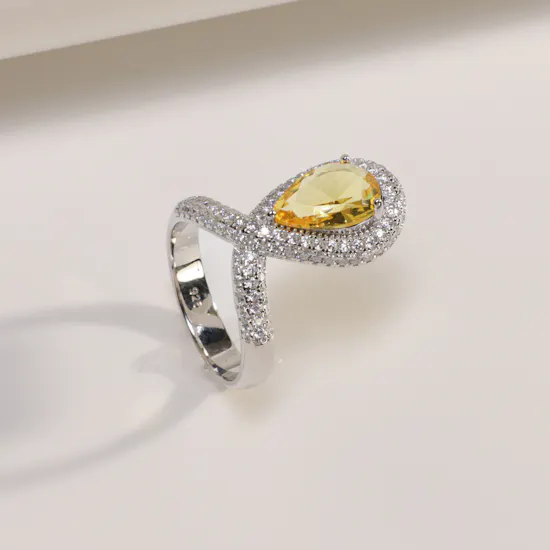Floward Yellow Sapphire Drop Ring | Size 8