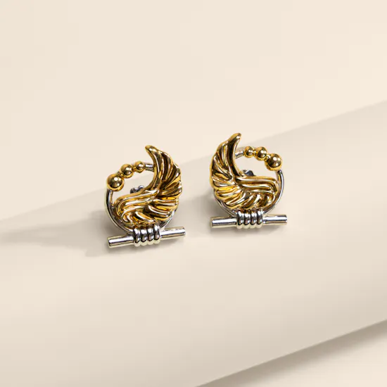 Siran by Iram Pharaonic Falcon Wing Hoop Earrings