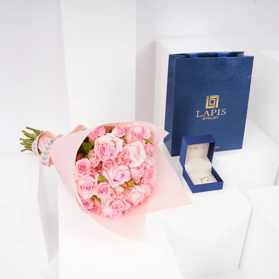 Lapis Diamond Ring | Flowers Bouquet  2