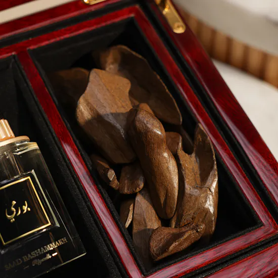 Saad Bashammakh Wooden Burgundy Box Set