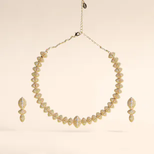 Lynyer Ravi Nova Gold-Plated Necklace and Earrings Set
