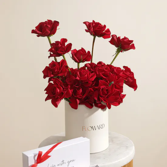 Le Chocolatier Dubai Love Message "Life With You" Chocolate Hard Box | Romantic Flowers