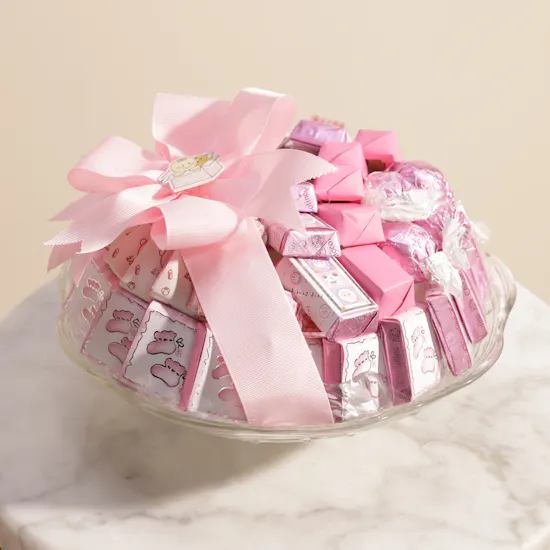 Chocoline It's a Girl Chocolate Glass Bowl