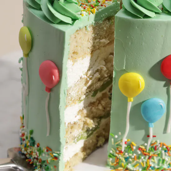 Floward Personalized Pistachio Balloons Cake