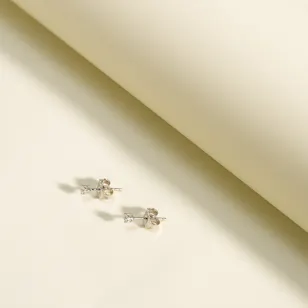 Gold Land Women's Diamond Stud Earrings