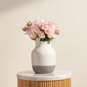 Whispering Pink Roses Vase