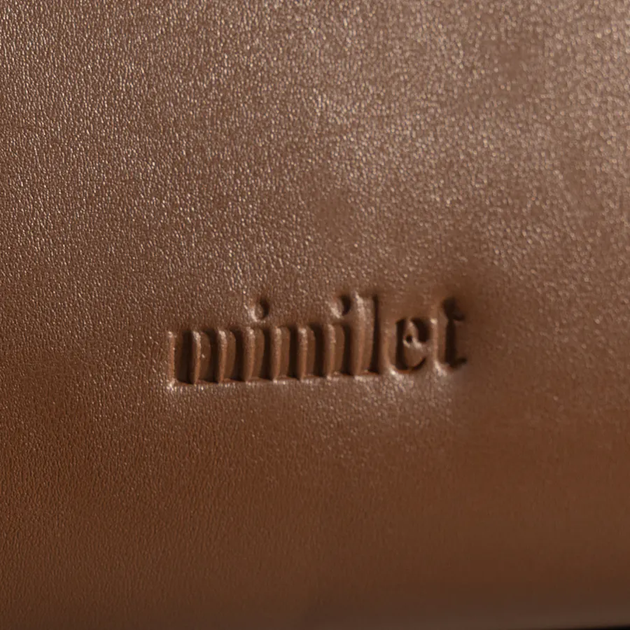 Minilet Brown Leather Bag With Eyelets 3
