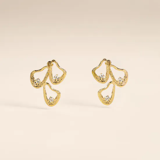 Lynyer Celestial Whispers Trip Drop Gold Plated Earrings