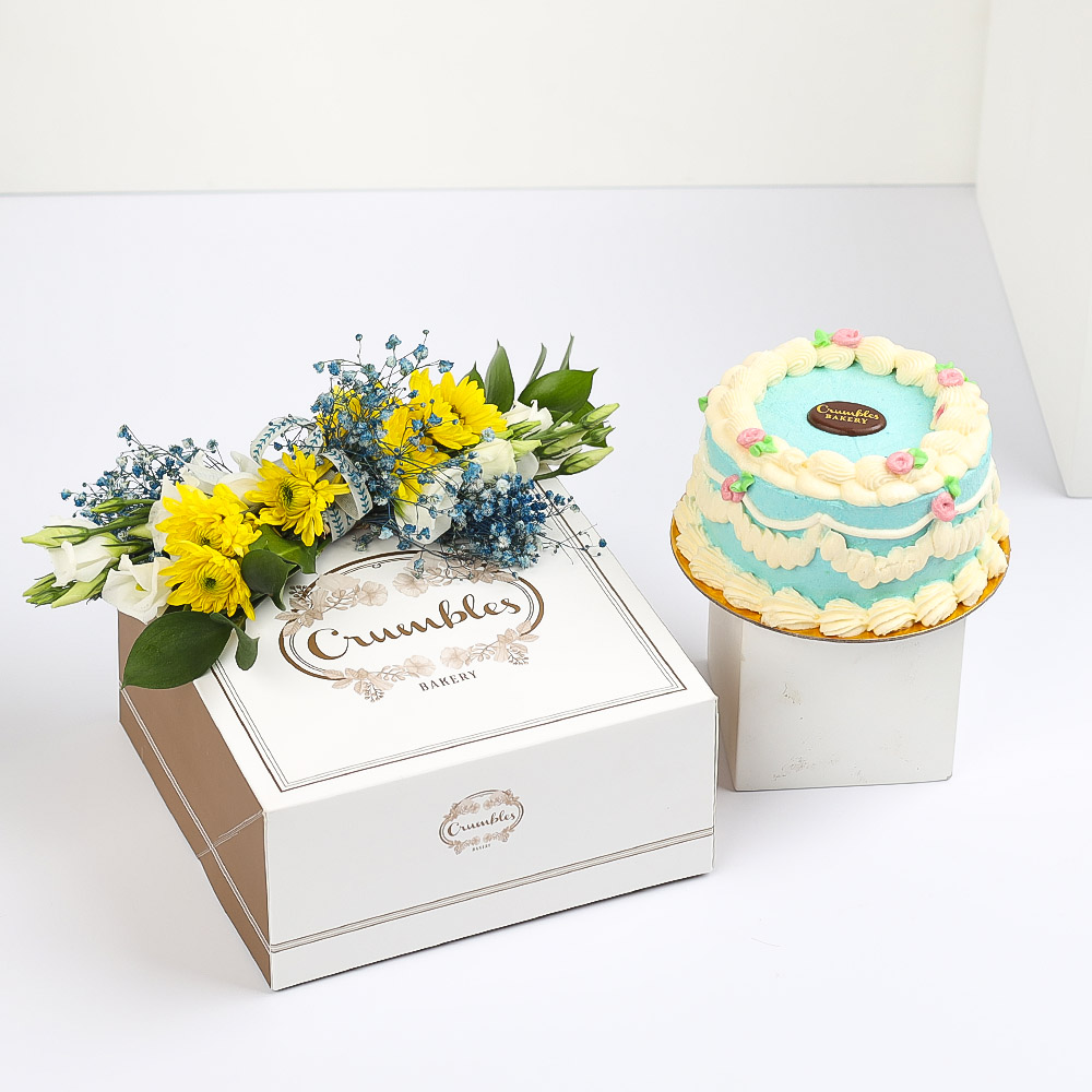 Crumbles Blue Hues Vanilla Crispy Cake