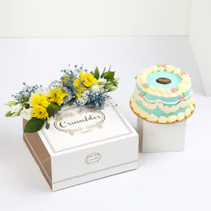 Crumbles Blue Hues Vanilla Crispy Cake