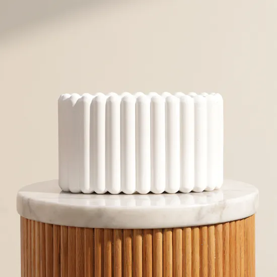 Floward White Oval Ceramic Vase