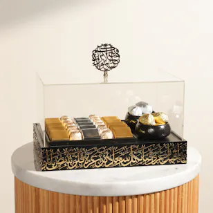 Ghazl Chocolatier Premium Chocolate and Date Black Tray