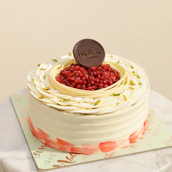 Madeleine Pomegranate Pistachio Cake