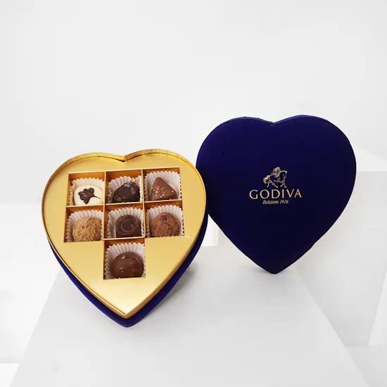 Godiva Heart Chocolates Box | 12 Red Roses