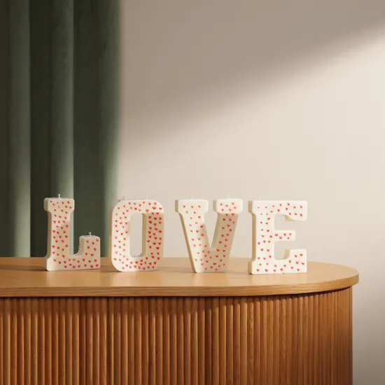 Melosa Love Word Candle