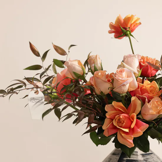 مزهرية زهور درجات الغروب الساحرة