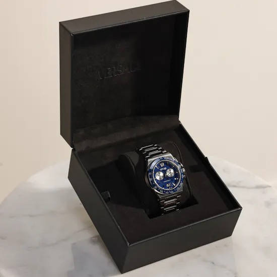 Versace Silver Greca Reaction Chronograph Men's Watch