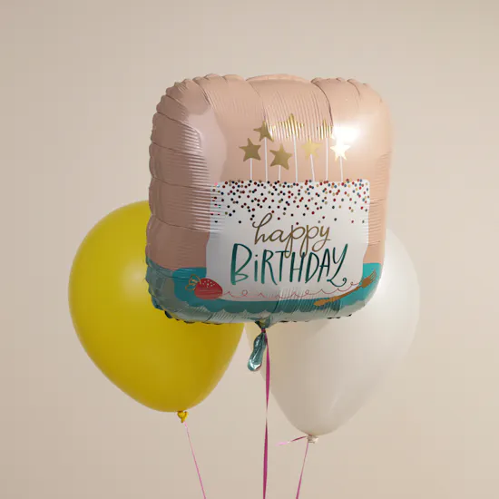 Sweetzerland Discovery Chocolate Box | Flowers and Cheerful Happy Birthday Balloons
