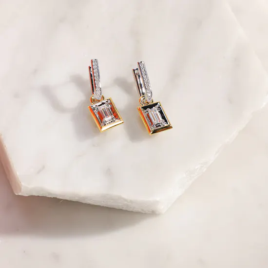 Velvet Desert Sublime Emerald-cut Gold-plated Hoop Earrings