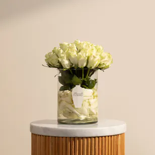 Graceful White Rose Vase