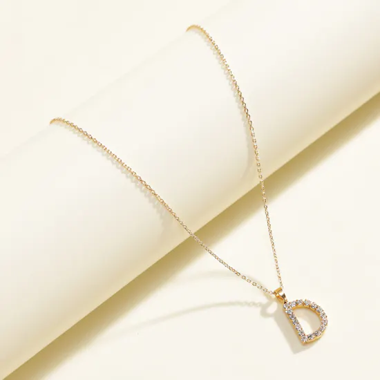 Caroline Svedbom Mini Letter D Crystal Necklace