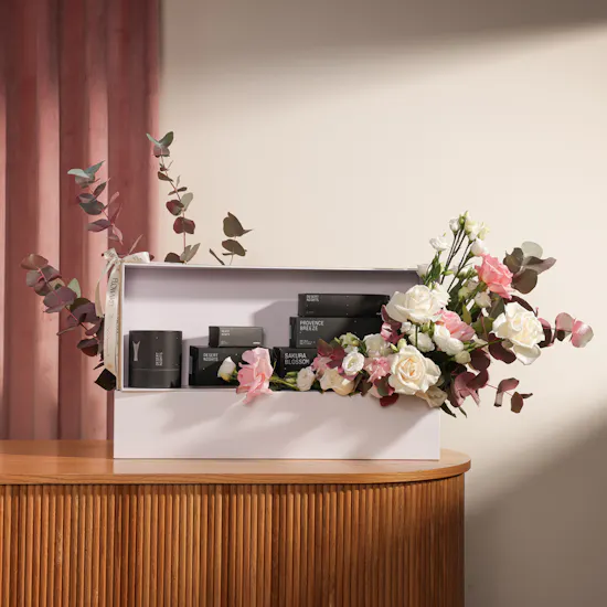 Mubkhar Luxurious Home Essentials Gift Box | Delicate Flowers